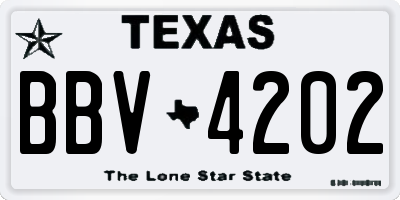 TX license plate BBV4202