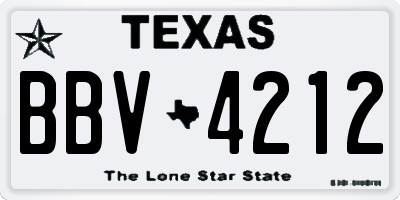 TX license plate BBV4212
