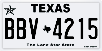TX license plate BBV4215