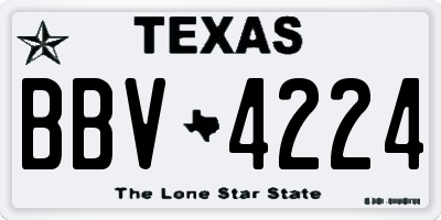 TX license plate BBV4224