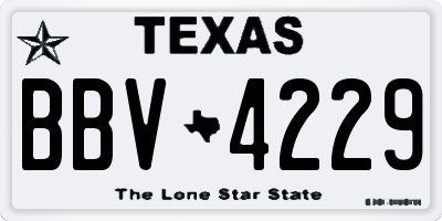 TX license plate BBV4229