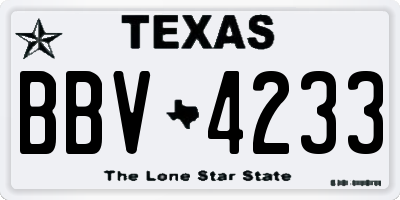 TX license plate BBV4233