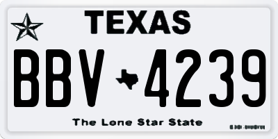 TX license plate BBV4239