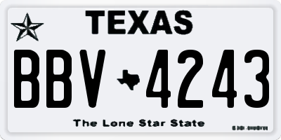 TX license plate BBV4243