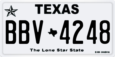 TX license plate BBV4248
