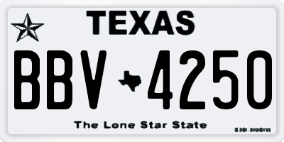 TX license plate BBV4250