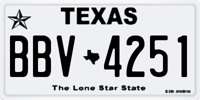TX license plate BBV4251