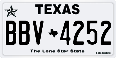 TX license plate BBV4252