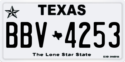 TX license plate BBV4253