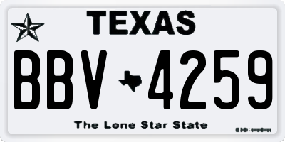 TX license plate BBV4259