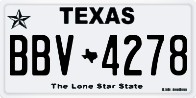 TX license plate BBV4278