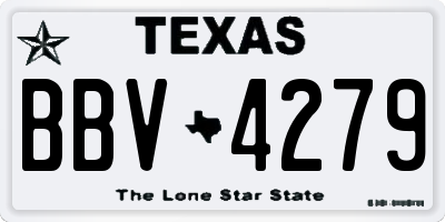TX license plate BBV4279