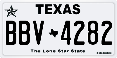 TX license plate BBV4282