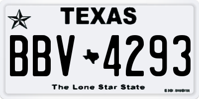 TX license plate BBV4293