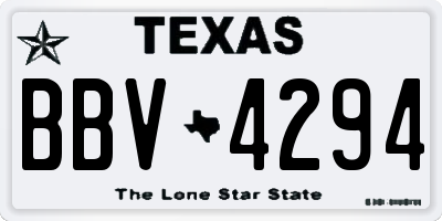 TX license plate BBV4294