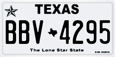 TX license plate BBV4295