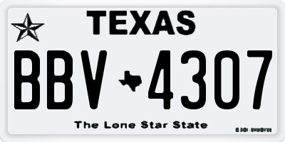 TX license plate BBV4307