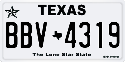 TX license plate BBV4319