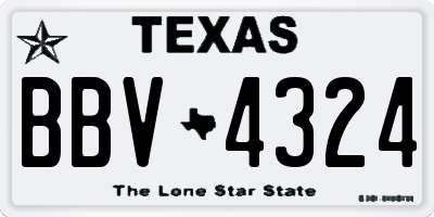 TX license plate BBV4324