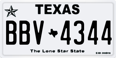 TX license plate BBV4344