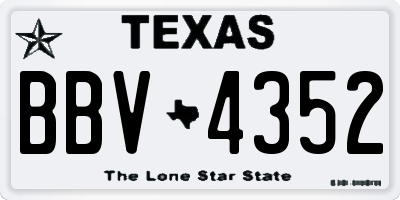 TX license plate BBV4352