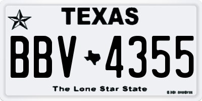 TX license plate BBV4355