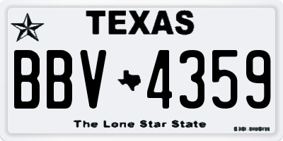 TX license plate BBV4359