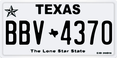 TX license plate BBV4370