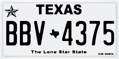 TX license plate BBV4375