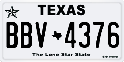 TX license plate BBV4376