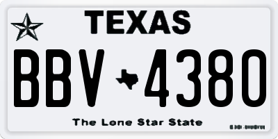 TX license plate BBV4380