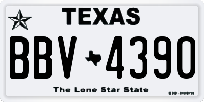 TX license plate BBV4390