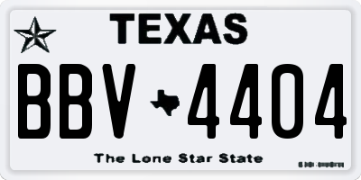 TX license plate BBV4404