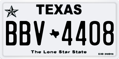 TX license plate BBV4408