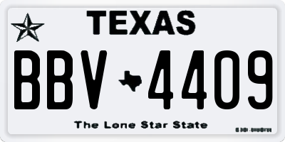 TX license plate BBV4409