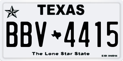 TX license plate BBV4415