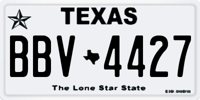 TX license plate BBV4427