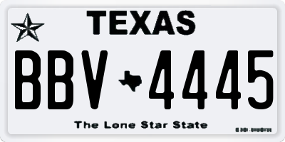 TX license plate BBV4445