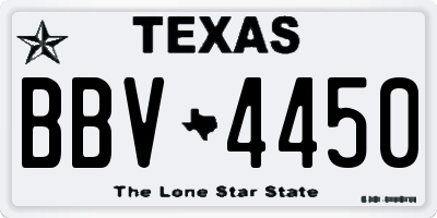 TX license plate BBV4450