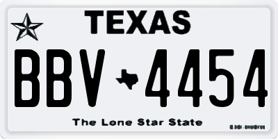 TX license plate BBV4454