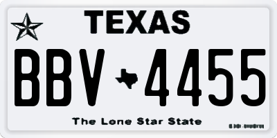 TX license plate BBV4455