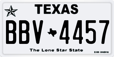 TX license plate BBV4457