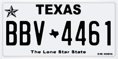 TX license plate BBV4461