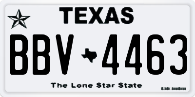 TX license plate BBV4463