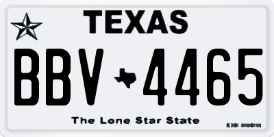 TX license plate BBV4465