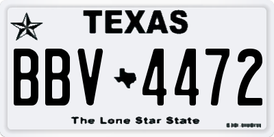 TX license plate BBV4472