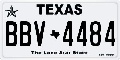 TX license plate BBV4484