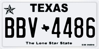 TX license plate BBV4486