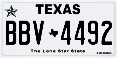 TX license plate BBV4492