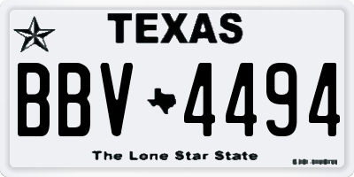 TX license plate BBV4494